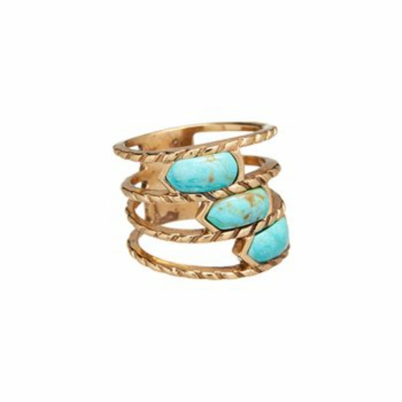 Studio Barse Jewelry - Barse Turquoise Bronze 3 Tier Rope Band Ring